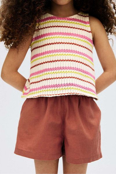 H&M شورت من مزيج الكتان
