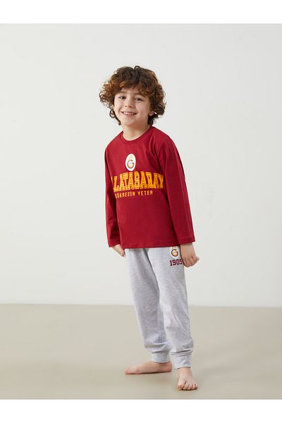 LC Waikiki Crew Neck Galatasaray Printed Boys Pajama Set
