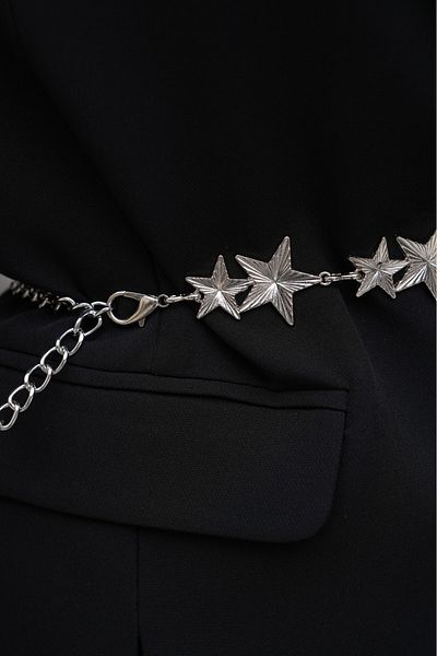 MODAM HİFA Star Buckle Chain Belt Women's Belt Dress Belt Shirt Belt Jacket