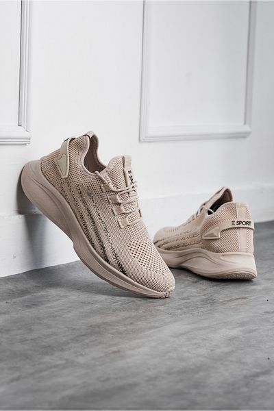 E SPORT Bej Unisex Walking Lightweight Knitwear Shoes