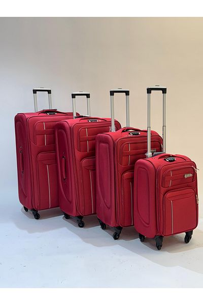 Living 4-Piece Travel Luggage Set – Fabric, Multi Colors