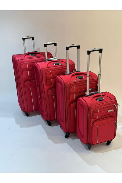 Living 4-Piece Travel Luggage Set – Fabric, Multi Colors