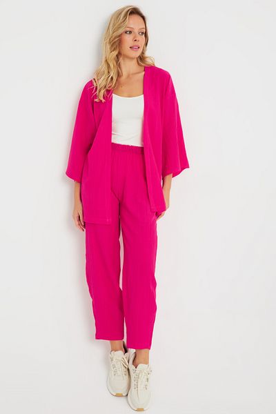 Cool & Sexy Női becsomagolt kimonó szett Fuchsia Q983