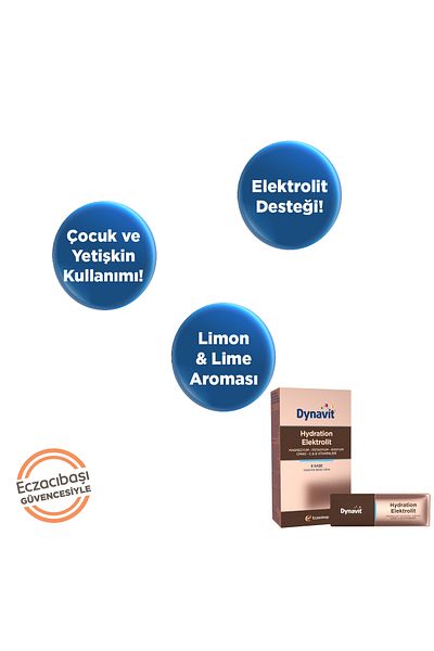 Dynavit Hydration Electrolyte 8 Sachets - Hydration, Magnesium, Potassium, Sodium, Zinc, Vitamin C&B