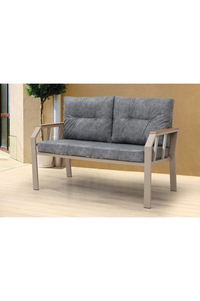 Tu Tienda NERGİZ KAPİÇİNO 2+1+1+MERMER MASA(70X120) BALKON BAHÇE MUTFAK TAKIMI,GRİ