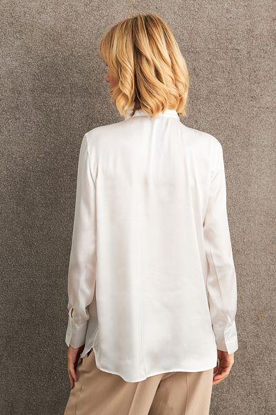 Cool & Sexy Cămașă albă din satin - fereastra frontală, femei ZER419