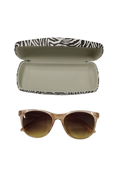 bonjorno aksesuar Patterned Glasses Case for Sunglasses (Strict) with Cleaning Cloth Gift