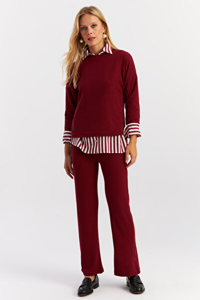 Cool & Sexy Claret Red Γυναικείο Σετ Κοστούμι YLE19 - Σετ πάνω και κάτω