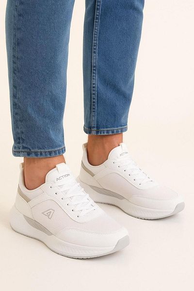 Peta Men's Casual Comfortable Lace-Up Sports Shoes Mesh Anti-Sweat High Sole Sneaker
