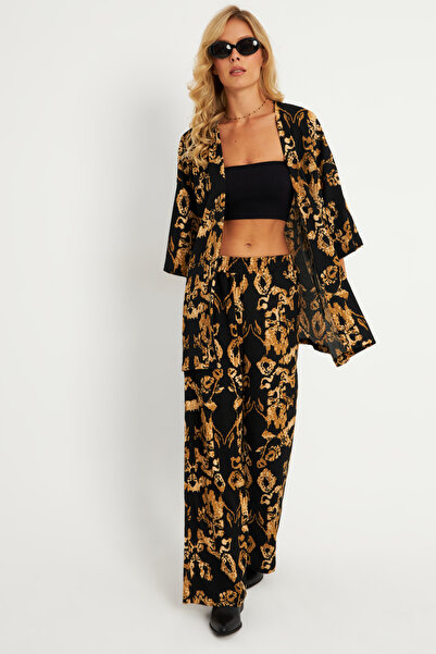 Cool & Sexy Női fekete-arany mintás ráncos alsó felső öltöny LON3004