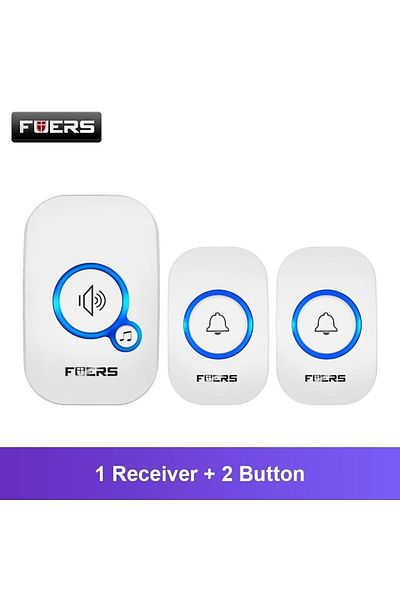 Choice European Standard 1 Receiver 2 Button Fuers Wireless Doorbell Waterproof Door Chime Kit Welcome Chim