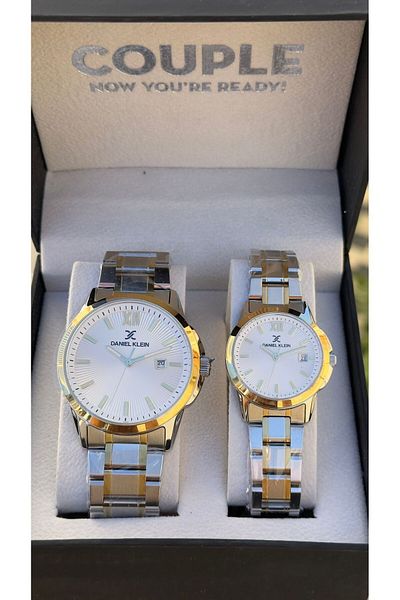 Daniel Klein Dear Combination - Steel Band, Calendar Dial, 3 Atm, 2 Years Warranty, Couple Watch B.13908M2