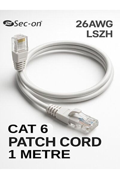 Sec on Cat6 Ethernet Kablosu 1 Metre – Dayanıklı F/UTP Patch Ağ Kablo
