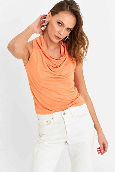Cool & Sexy Bluză portocalie cu model pentru fereastră din spate LPP1021