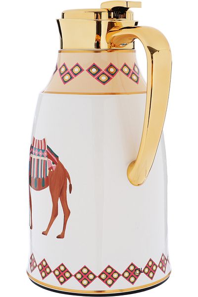 Alsaif Gallery Pearl And Gold Travel Thermos Set Of 2 Pieces