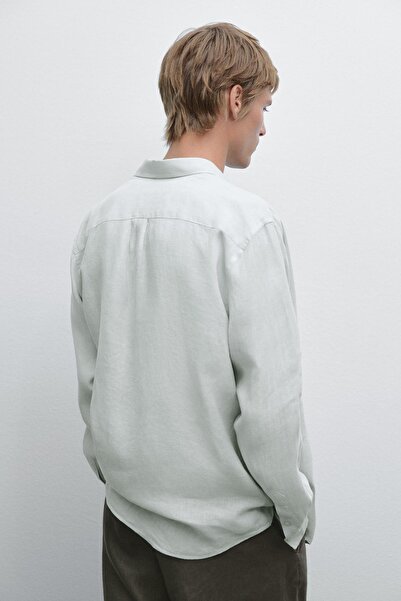 Massimo Dutti %100 keten regular fit gömlek