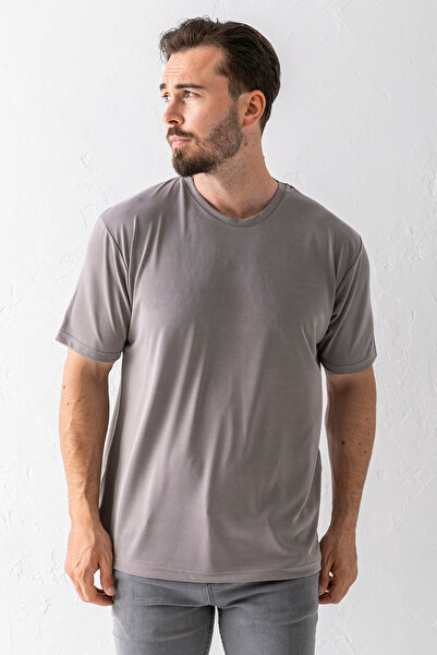 JB John Borners Ανδρικό μπλουζάκι Crew Neck Basic με απαλή υφή καφέ - 2924