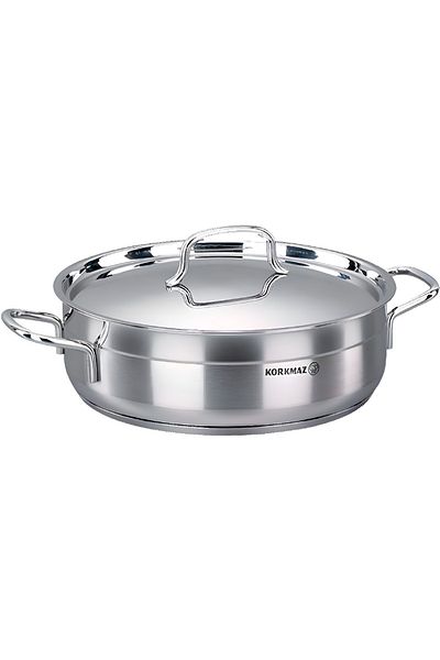 KORKMAZ Stainless Steel Casserole Silver 26x8cm