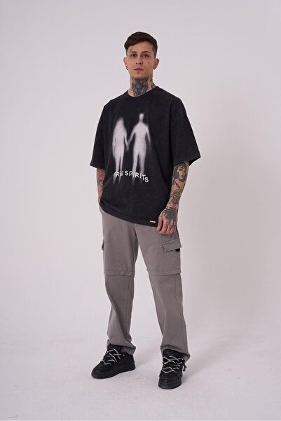 Machinist Ανδρικό μπλουζάκι χωρίς Sprit Washed Oversize Asphalt