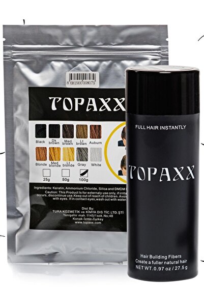 Topaxx Siyah/black Dolgunlaştırıcı Saç Fiber Topik Tozu 100 gr 27.5 gr