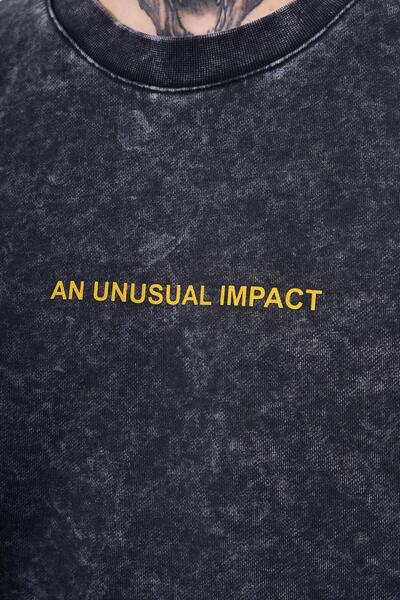 Machinist Blockbuster Printed Men's Oversize Asphalt T-Shirt