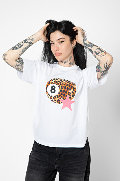 CİNEMA MODA Leopard bilijarska lopta Štampano opuštenog kroja, bela ženska ma...