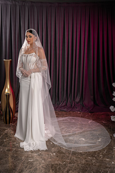 Simay Aksesuar D-335 Desenli Gelin Duvağı