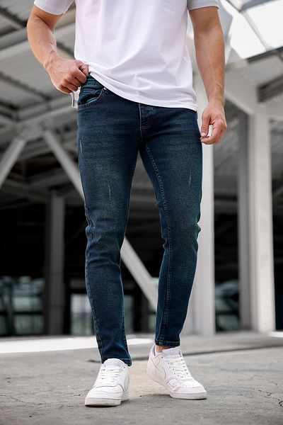 Newtime Ανδρικό τζιν Skinny Fit Πράσινο Φιμέ Δάχτυλα