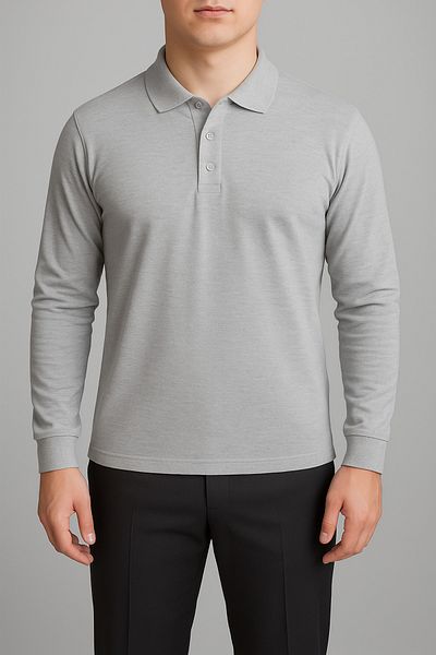 FATELLA Unisex Adult Long Sleeve Solid Color Basic Polo Collar High School Lacoste T-shirt
