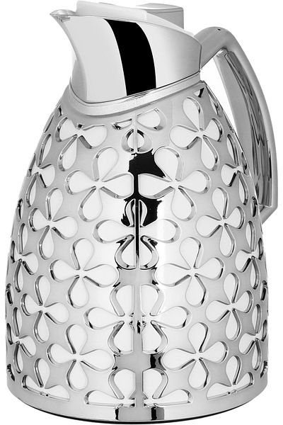 Alsaif Gallery Andalusia Glass Thermos Set, 0.75.1 Liter - White And Silver