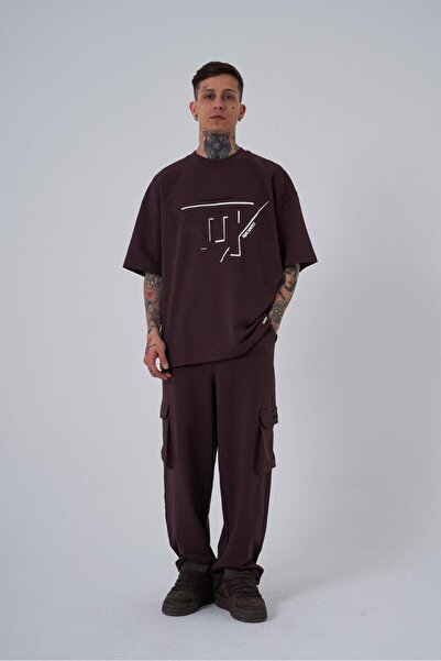 Machinist Ανδρικό μπλουζάκι Triangel Applique με στάμπα καφέ