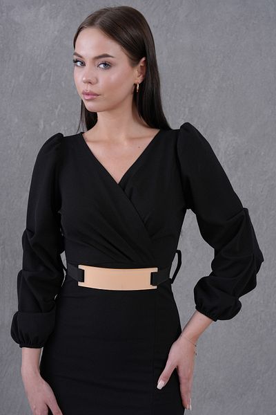 Secret Passion Lingerie Γυναικείο ύφασμα κρεπ με σκίσιμο κοντό μανίκι Μίντι βραδινό φόρεμα με διπλό στήθος με ζώνη δώρο 074
