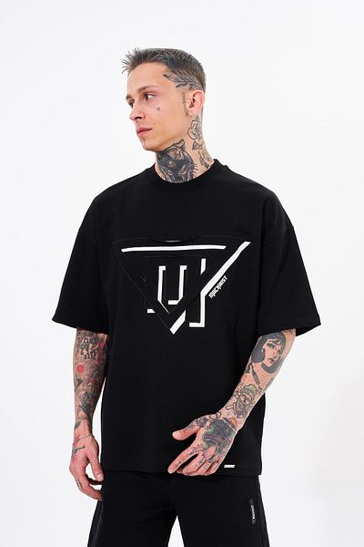 Machinist Ανδρικό Triangel Applique εμπριμέ μαύρο T-shirt