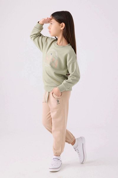 U.S. Polo Assn. Σετ φόρμας Tea Green για κορίτσια - US1975