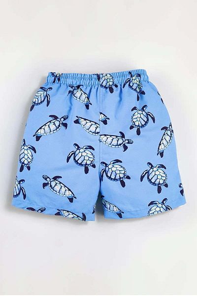 Gold Class Kidswear Pantaloni scurți de baie căptușiți cu modele de țestoase albastre pentru băiat