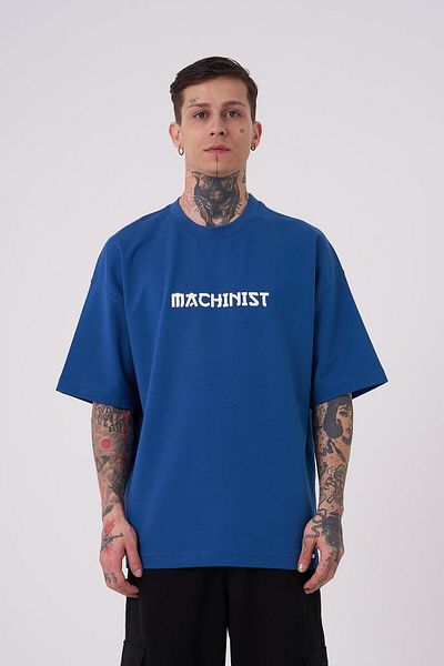 Machinist Ανδρικό μπλουζάκι με στάμπα Crane Patch Oversize Indigo