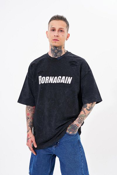 Machinist Men's Born Again Printed Washable Light Asphalt T-Shirt