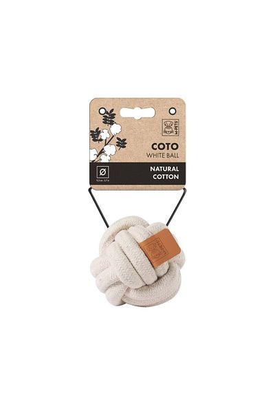 M-PETS Coto White Ball 9,5cm Knitted Ball Toy