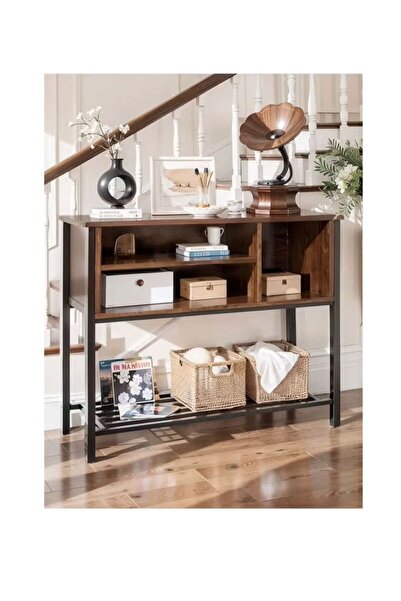 Generic Coffee storage cabinet, entryway sideboard, with open storage shelves