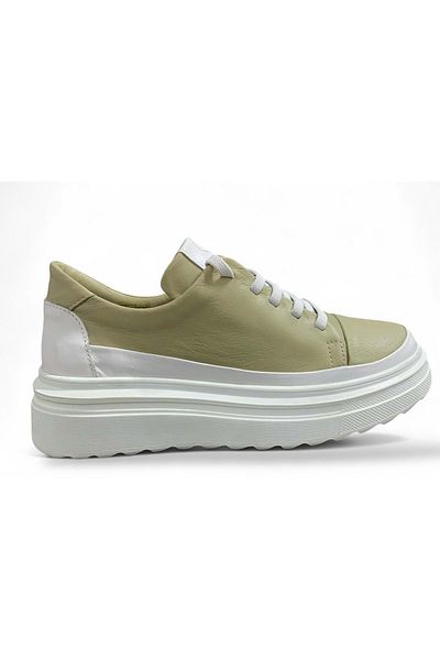 Mammamia Women's Leather Comfort Shoes D25Ya-3255 - Apple Green - 36