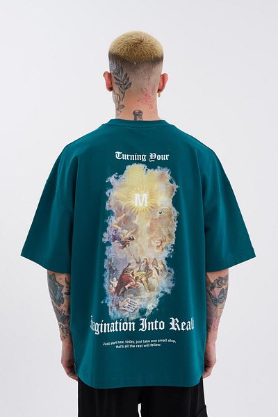 Machinist Ανδρικό μπλουζάκι βενζίνης Oversize - Turning Your Imagination Printed