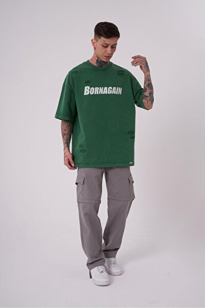 Machinist Ανδρικό μπλουζάκι Born Again Printed Washable Petrol Green T-shirt