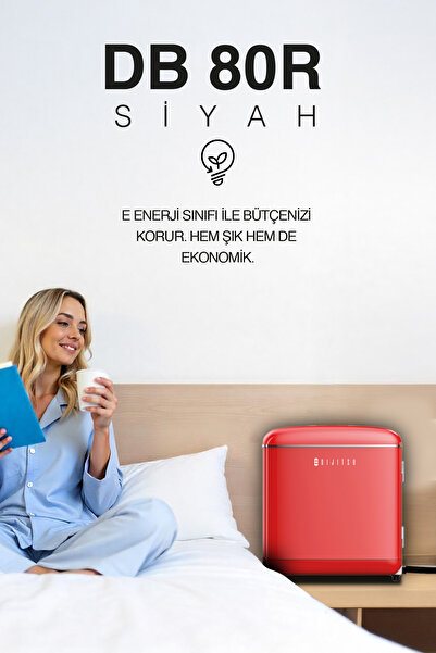 Dijitsu Db80rre Retro Kırmızı Mini Buzdolabı