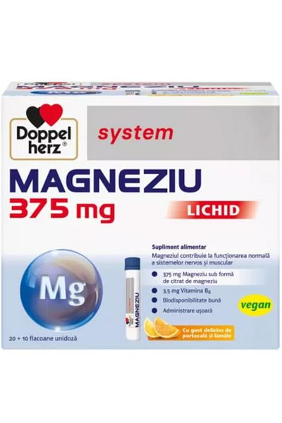 Doppelherz Magnesium 375mg X 30 Drinkable Bottles