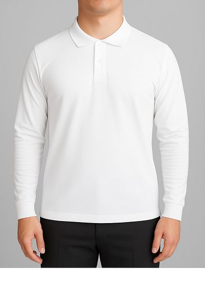FATELLA Unisex Adult Long Sleeve Solid Color Basic Polo Collar High School Lacoste T-shirt