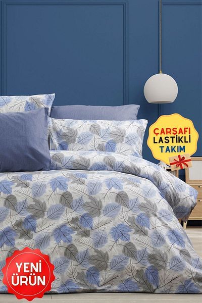 CANDAN ÇEYİZ Set de lenjerie de pat dublu din bumbac cu cearșaf de pat dublu