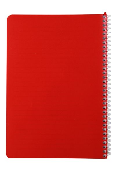 Mynote Flex A4 72 Sheets Lined Spiral Plastic Cover Notebook Pastel Red