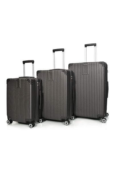 MORANO Morano Luggage Set 3 Pieces Luggage Set 28''-24''-20'' Inch Dark Grey