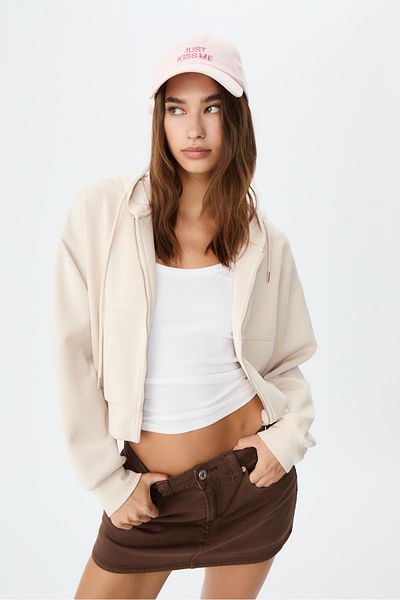 Stradivarius Soft Texture Zipper Sweatshirt