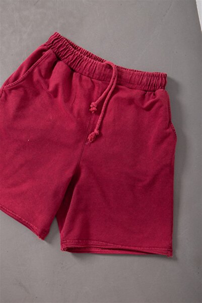 Machinist Ανδρικό πλυμένο Basic Cherry σορτς